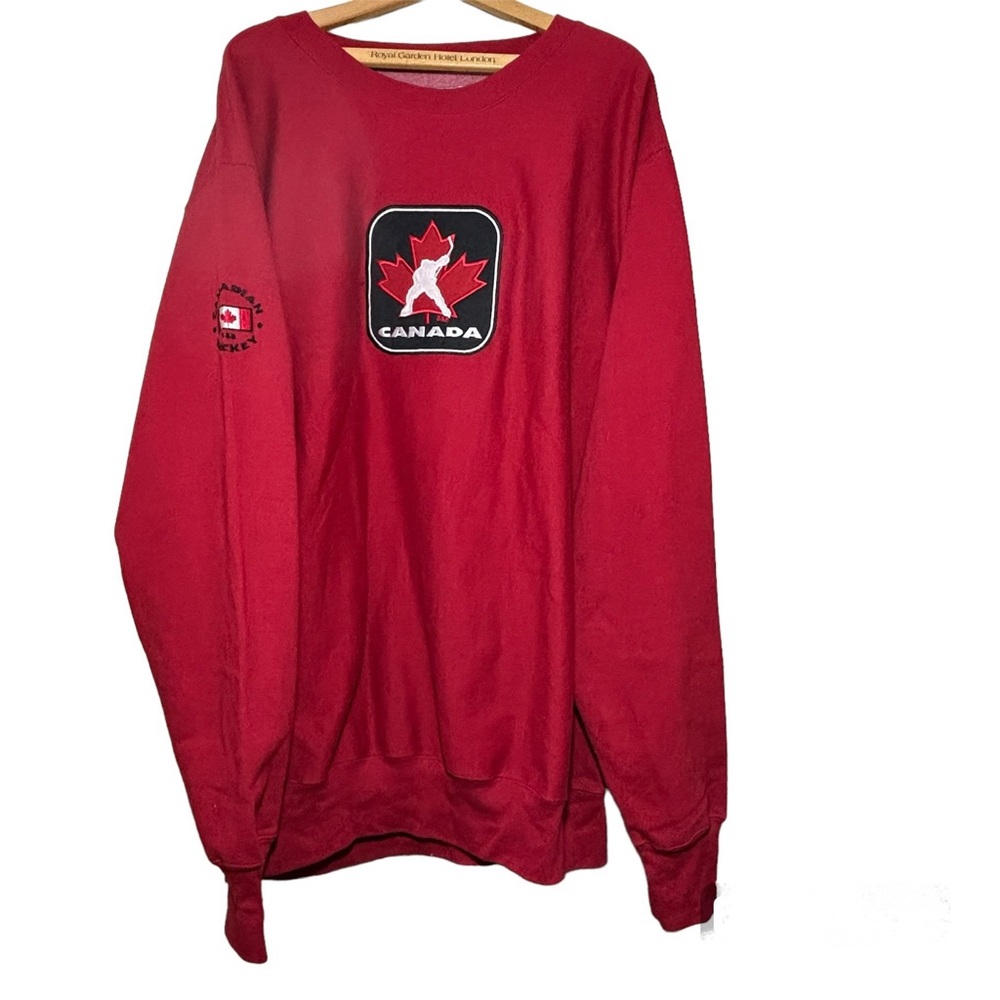 Steve & Barry's Red Canada Hockey Pullover Sweatshirt